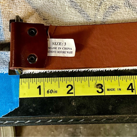 Brown Studded leather belt. - Picture 2 of 7